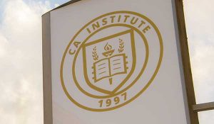 CA Institute - school sign